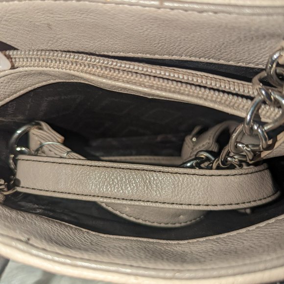 Nine West Vegan Leather Mini Handbag Cream and Black Color Block - Picture 5 of 6